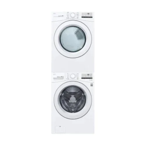 LG LGWADREW04 Stacked Washer & Dryer Set with Front Load Washer and Electric Dryer in White
