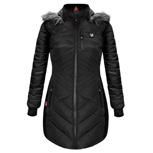 Action Heat 5V Women's Heated Long Puffer Jacket with Hood