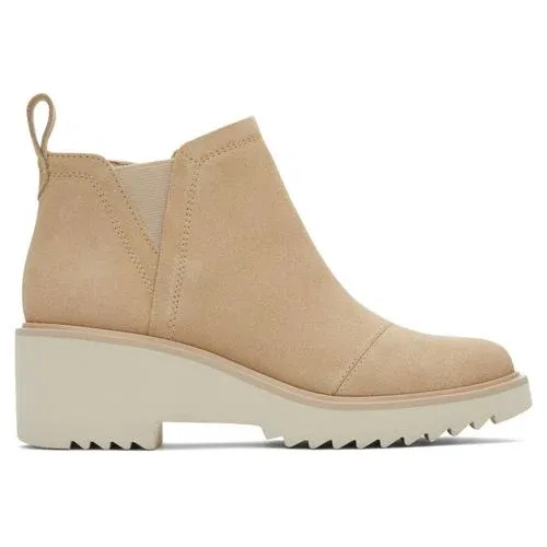 TOMS Maude Oatmeal Suede Wedge Boot