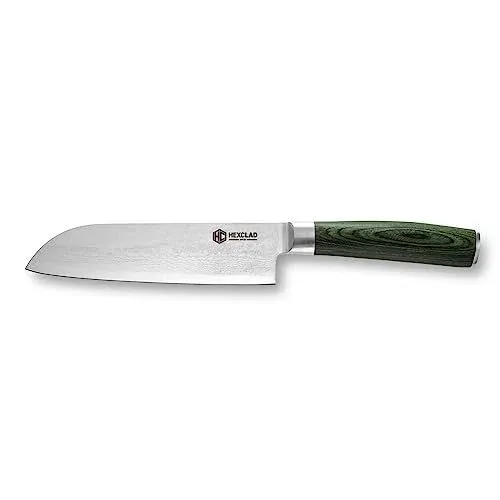 HexClad Damascus Steel 7" Santoku Knife