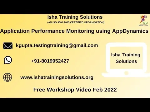 Free Workshop On "Application Performance Monitoring using AppDynamics" Training on 6th Feb 2022
