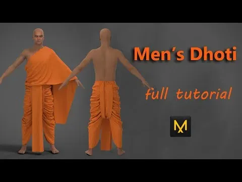 Mens Dhoti Dress Type -1 Marvelous Designer & Clo3D