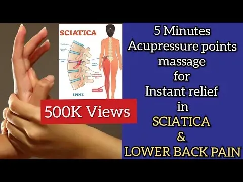 5 Minutes Acupressure point massage to relieve Sciatica and Lower Back Pain How to cure Sciatica