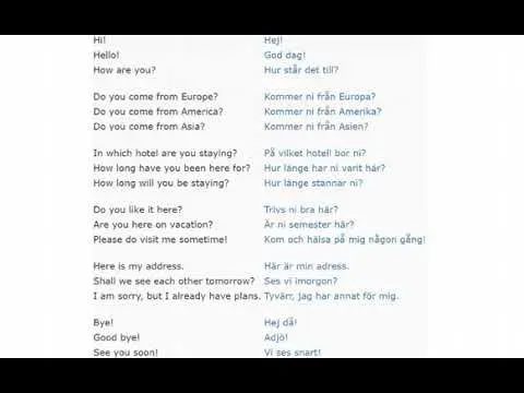 SWEDISH language course 100 LESSONS + TEXT