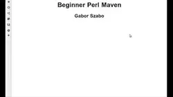 Beginner Perl Maven tutorial