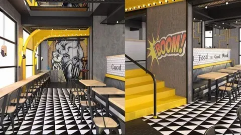 Interior Design Tutorial - Interior Design Process of a Cafe&Restaurant